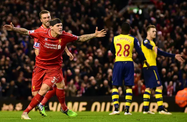 Martin Skrtel scores for Liverpool