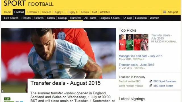 BBC Sport transfer deals