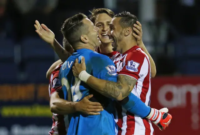 Stoke players celebrate