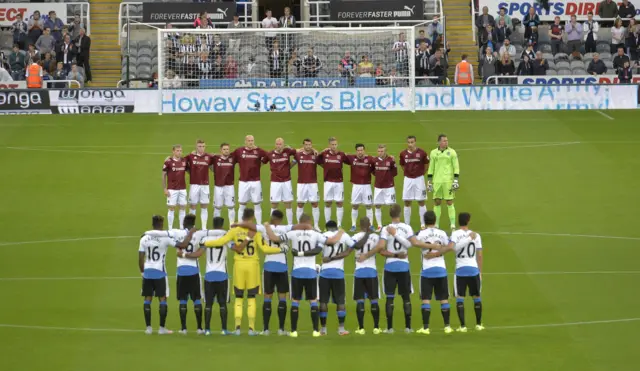 Newcastle and Northampton minute's silence