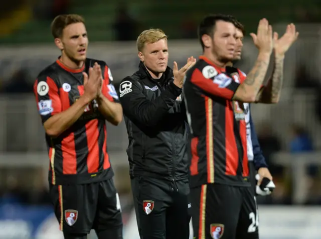 Bournemouth players at full-time