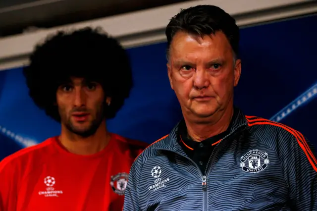 Marouane Fellaini and Louis van Gaal