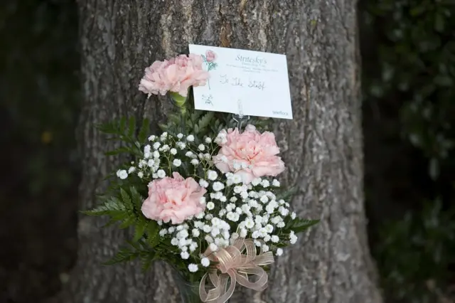 Flowers left for the staff of WDBJ