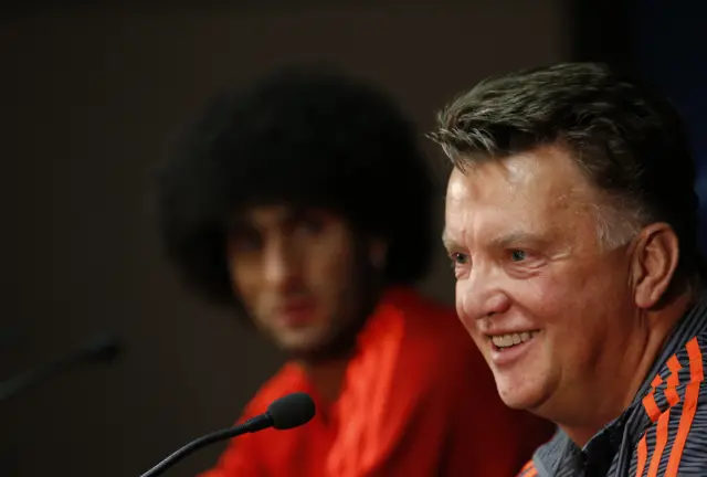 Louis van Gaal and Marouane Fellaini