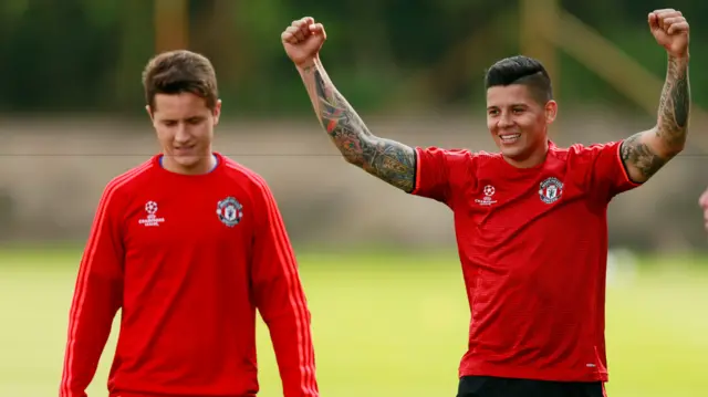 Ander Herrera and Marcos Rojo