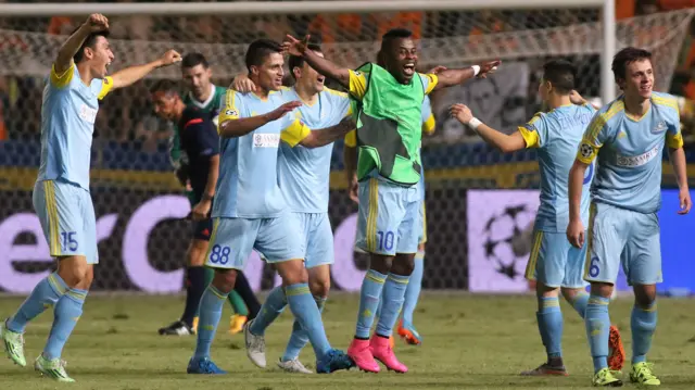 Astana players celebrate