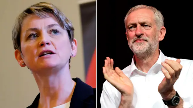 Yvette Cooper and Jeremy Corbyn