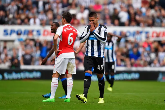 Aleksander Mitrovic leaves the pitch