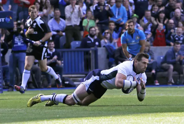 Sean Lamont scores for Scotland