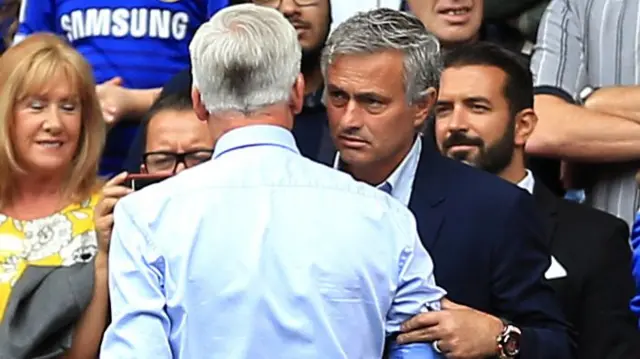 Pardew and Mourinho before kick-off