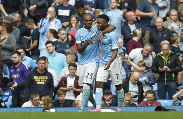 Fernandinho and Raheem Sterling