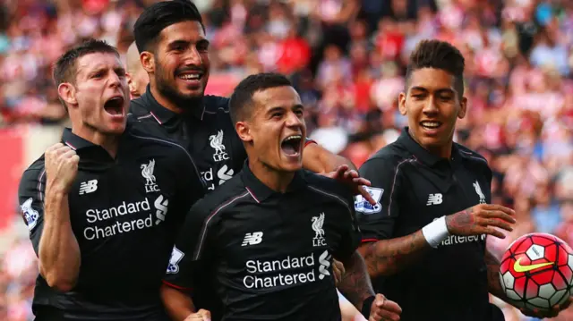 Liverpool players celebrate