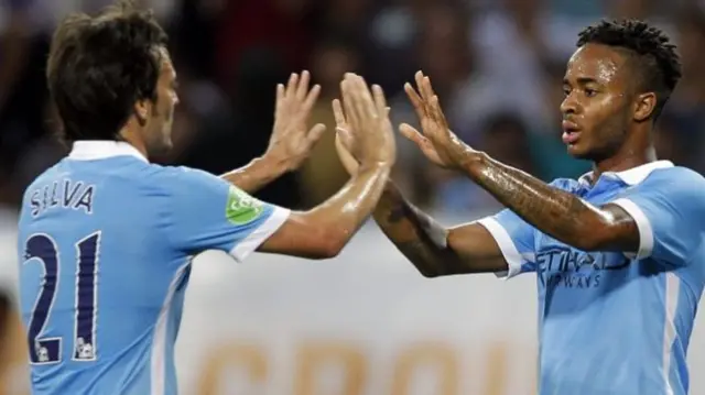 Man City duo David Silva and Raheem Sterling