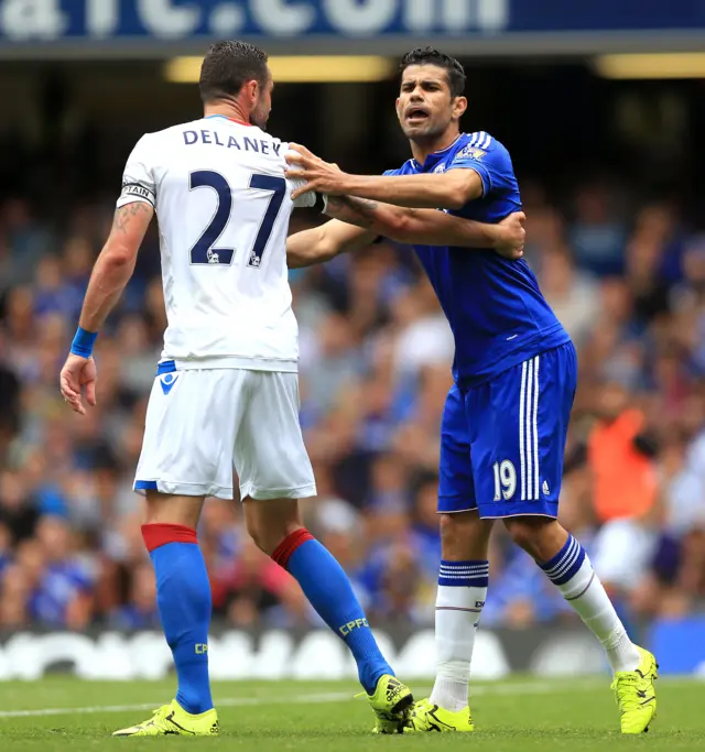 Damien Delaney and Diego Costa