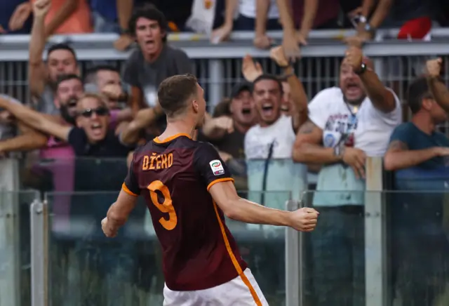 Edin Dzeko celebrates