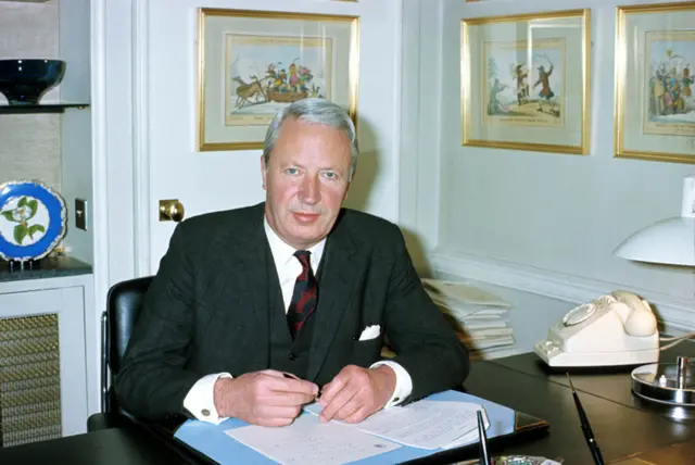 Former prime minister Sir Edward Heath in 1970