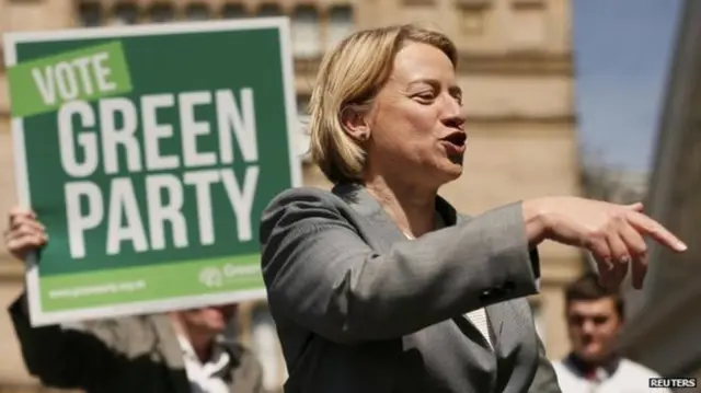 Green Party leader Natalie Bennett speaking at rally