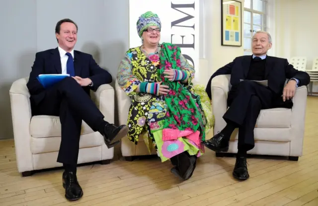 David Cameron (left) and Kids Company founder Camila Batmanghelidjh in 2010