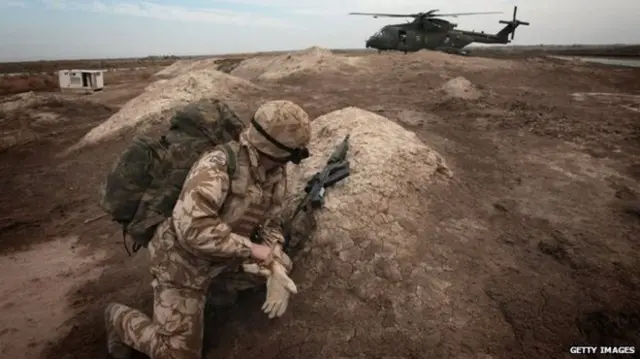 Showing a soldier during the US-led invasion of Iraq