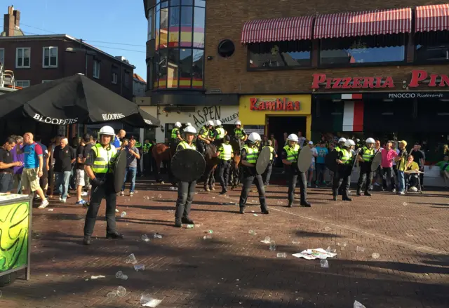 Southampton fans clash in Vitesse