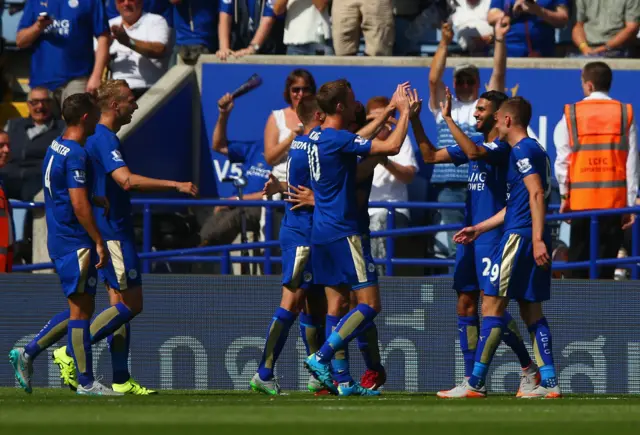 Riyad Mahrez celebrates