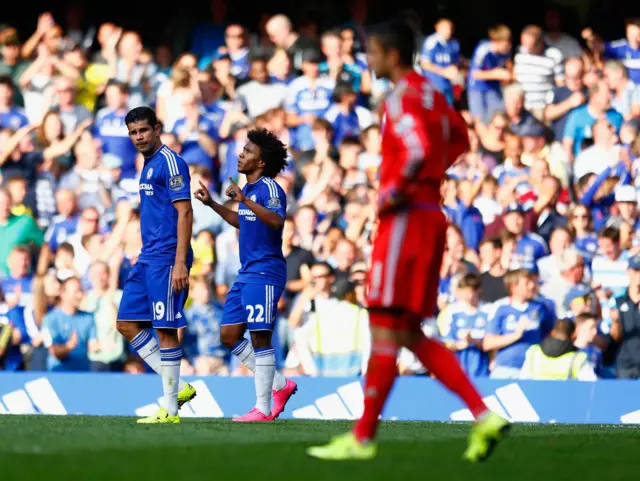 Willian celebrates