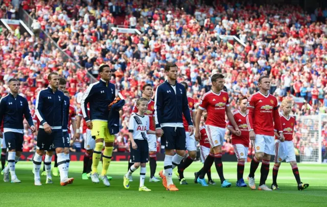 Players walk out