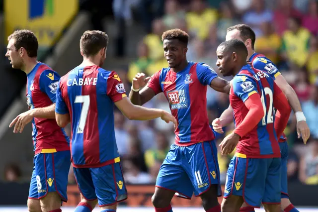 Wilfried Zaha celebrates