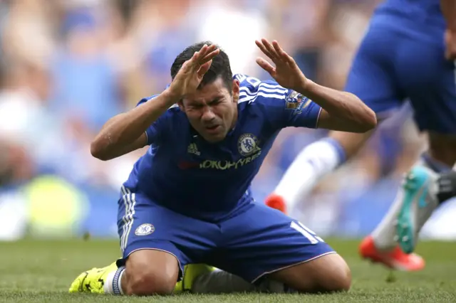 Diego Costa reacts