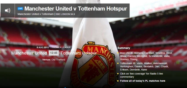 Man Utd v Tottenham