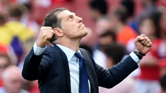 Slaven Bilic looks to the sky