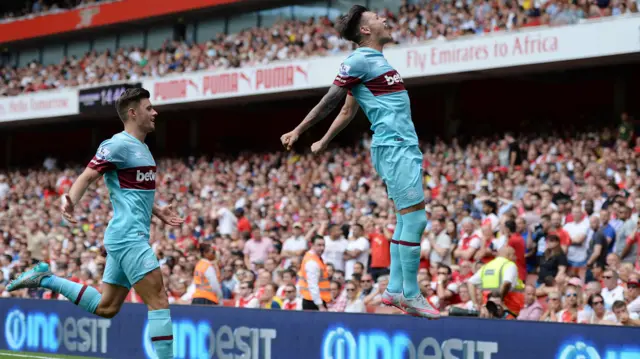 Mauro Zarate celebrates