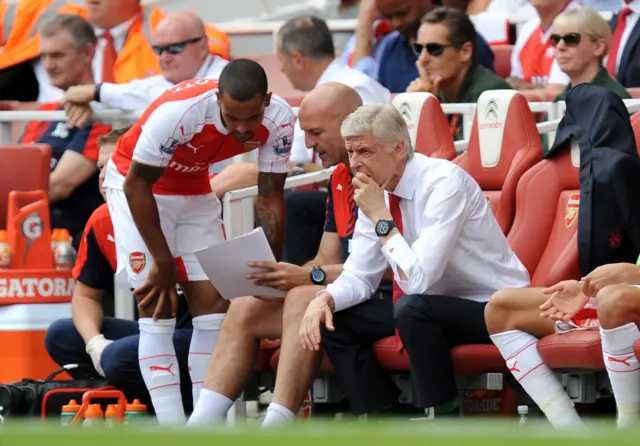 Theo Walcott receives instructions