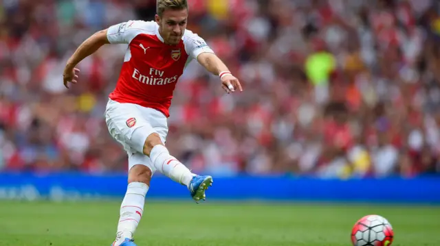 Aaron Ramsey shoots