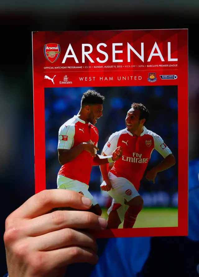 Arsenal matchday programme