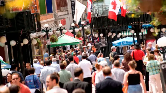 People walking on a street in Montreal