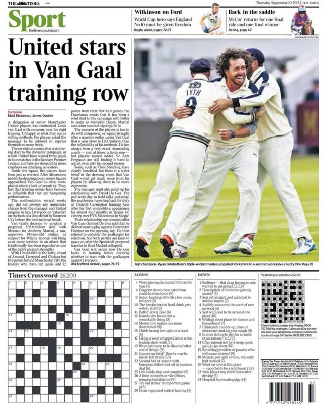 The Times back page