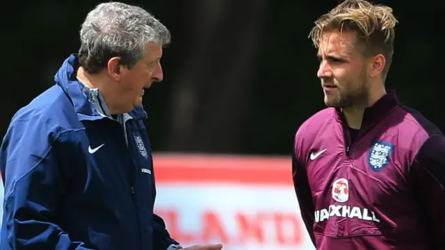 Roy Hodgson with Luke Shaw