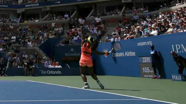 Serena serves