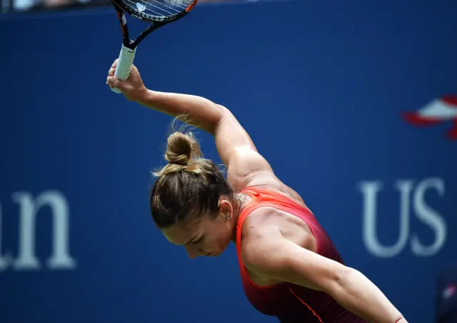 Simona Halep is frustrated on court