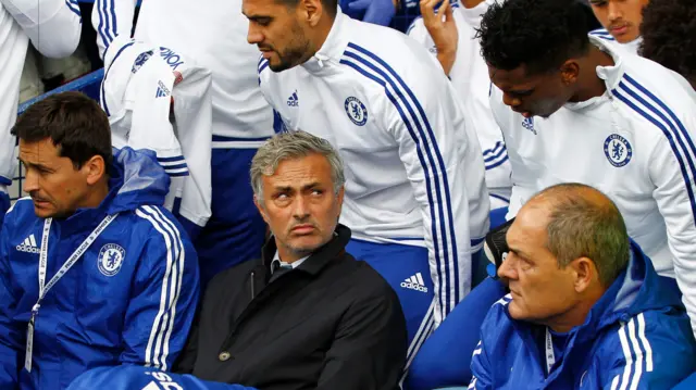 Jose Mourinho and his coaching staff