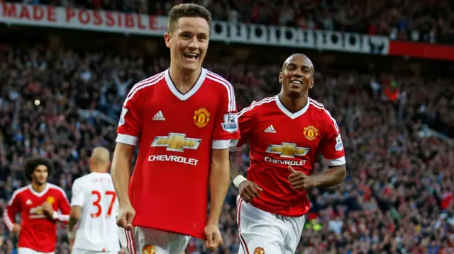 Ander Herrera celebrates