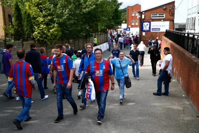 Fans arrive at Selhurst Park