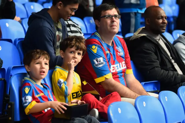 Crystal Palace fans take their seats