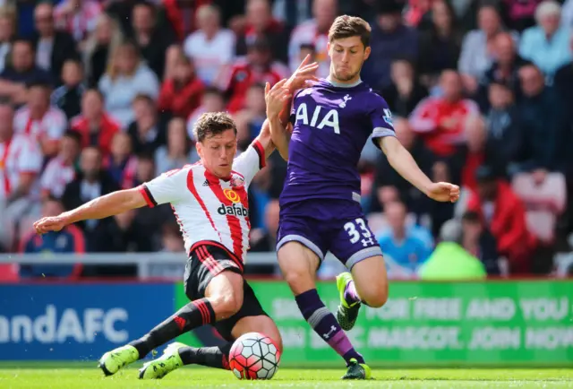 Billy Jones tackles Ben Davies