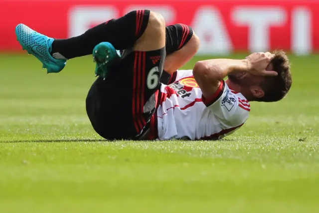 An injured Fabio Borini