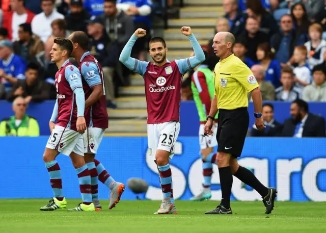 Carles Gil celebrates after scoring