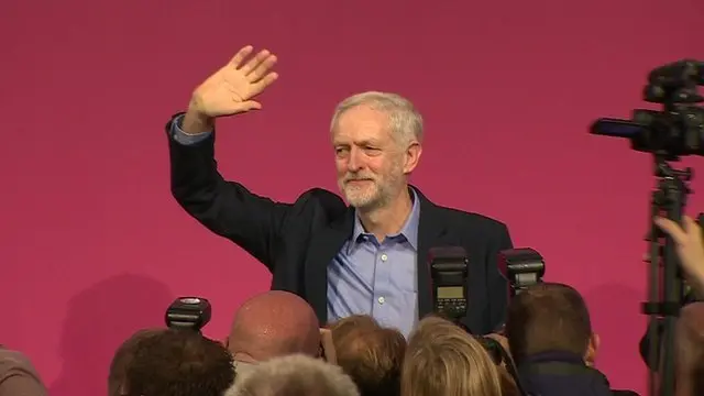 Jeremy Corbyn after winning the Labour Leadership