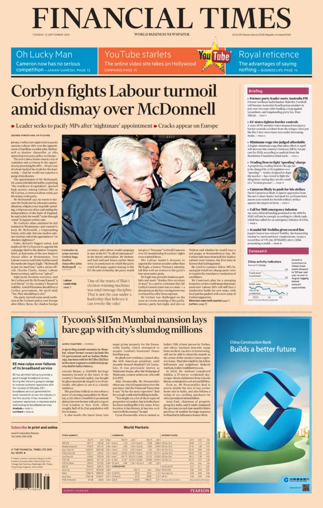 Financial Times front page