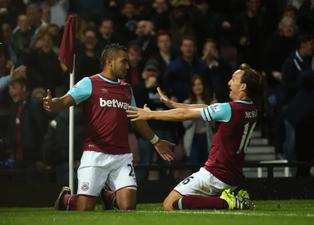 Payet and Noble celebrate